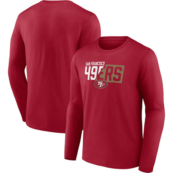 Men's San Francisco 49ers Scarlet One Two Long Sleeve T-Shirt